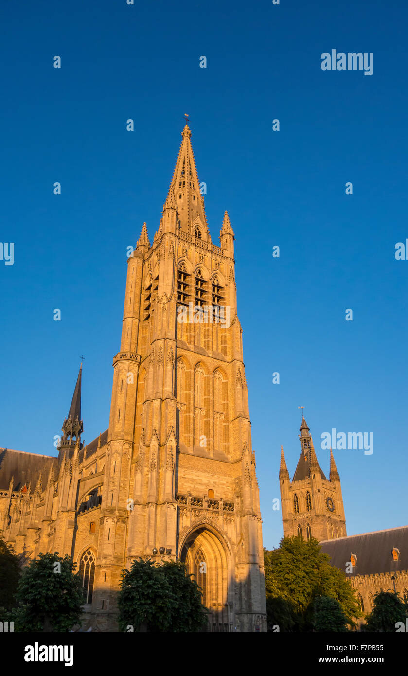 YPRES, BELGIUM - St. Martin's Cathedral. Stock Photo