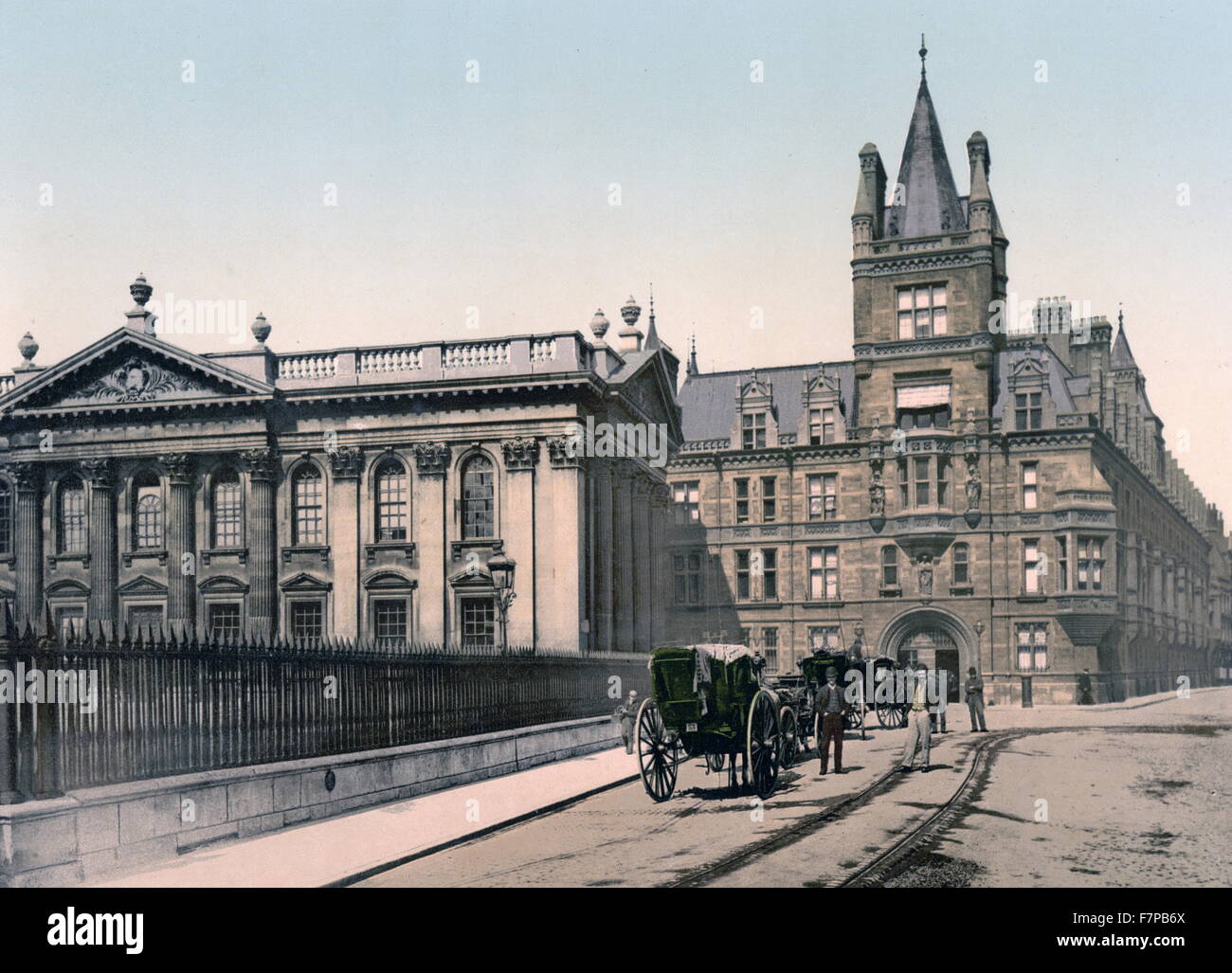 Caius College and Senate House, Cambridge, England, 1890. Stock Photo
