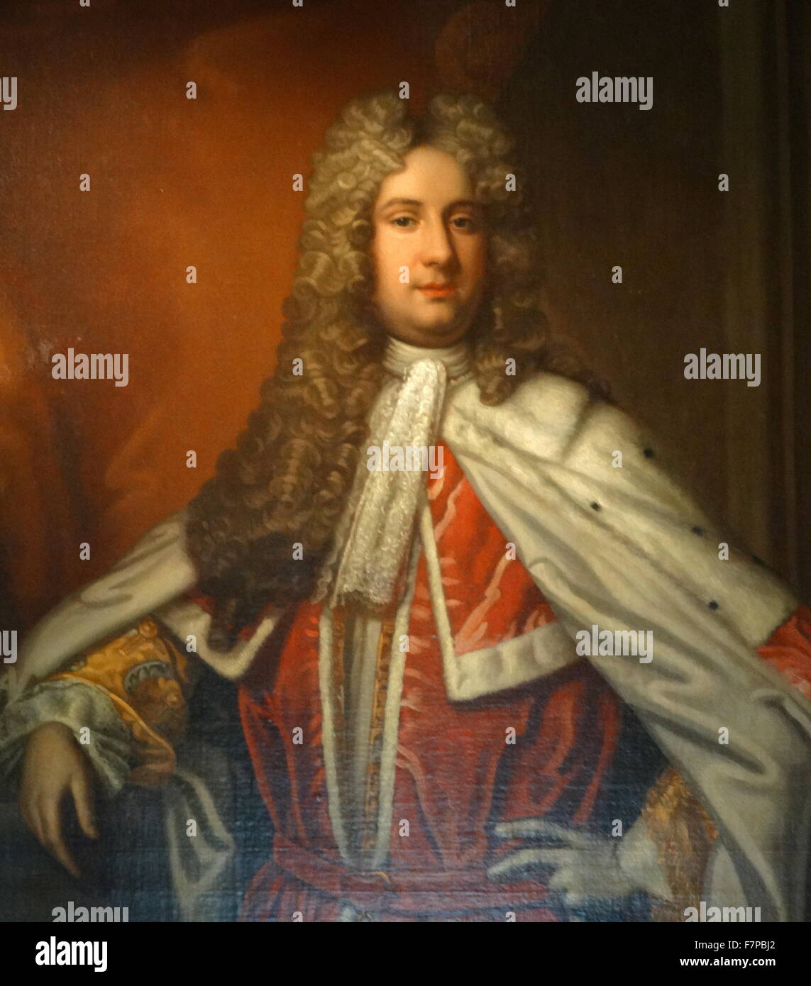 Portrait of Henry Bowes Howard, 11th Earl of Suffolk and 4th Earl of Berkshire (1686-1757) Supporter of James II. By an unknown artist Stock Photo