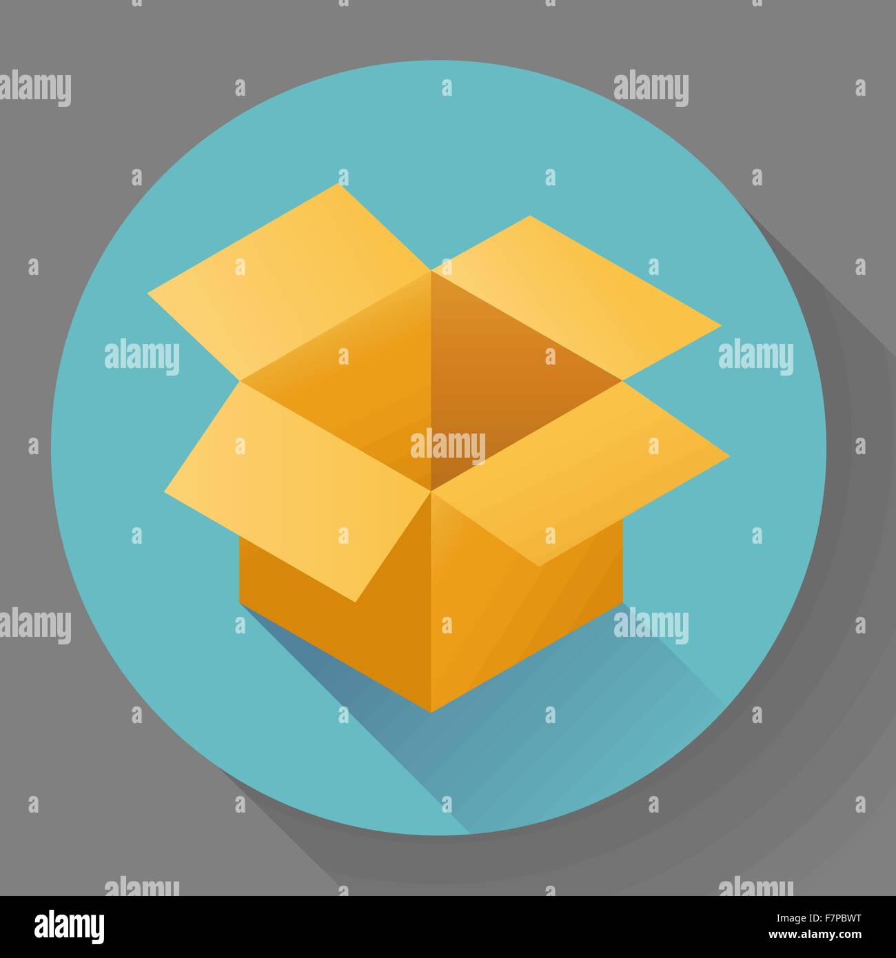 Icon of empty post cargo cardboard box. Flat style Stock Vector Image ...