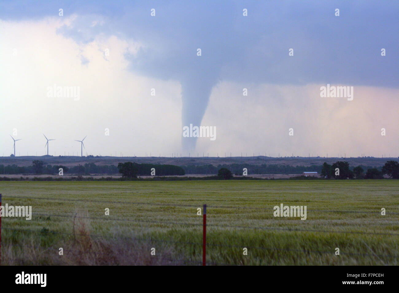 Tornado over the plains of Kansas, USA. May 23-May 24 2008 Stock Photo