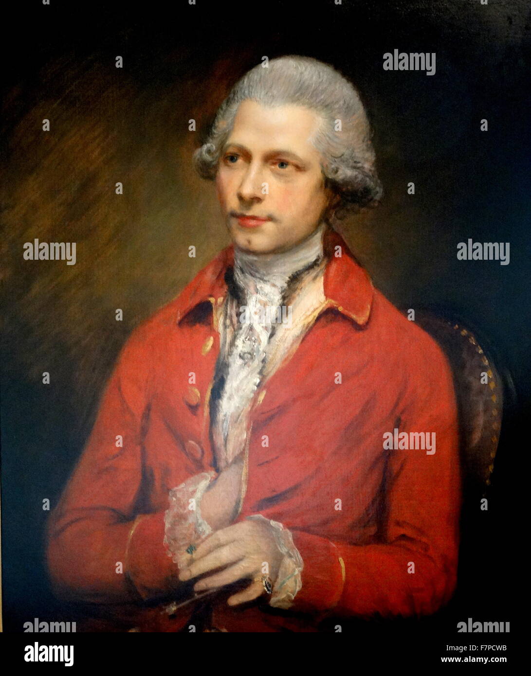Portrait of John Joseph Merlin by Thomas Gainsborough (1727-1788) English portrait and landscape painter, draughtsman, and printmaker. Dated 18th Century Stock Photo