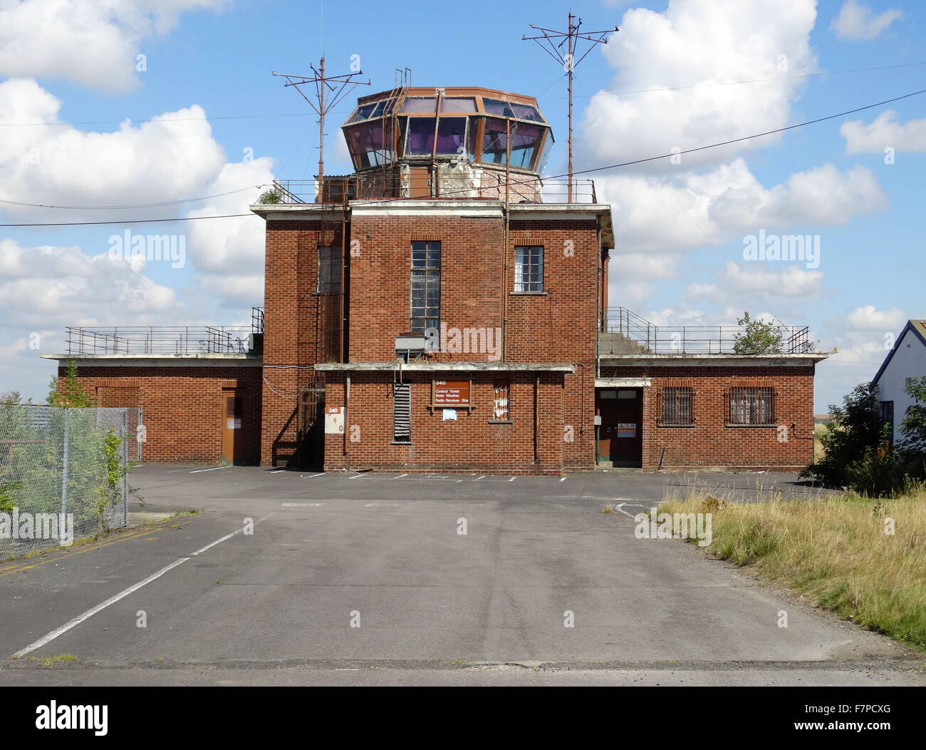 Exterior of disused control tower at the RAF Upper Heyford Base, used