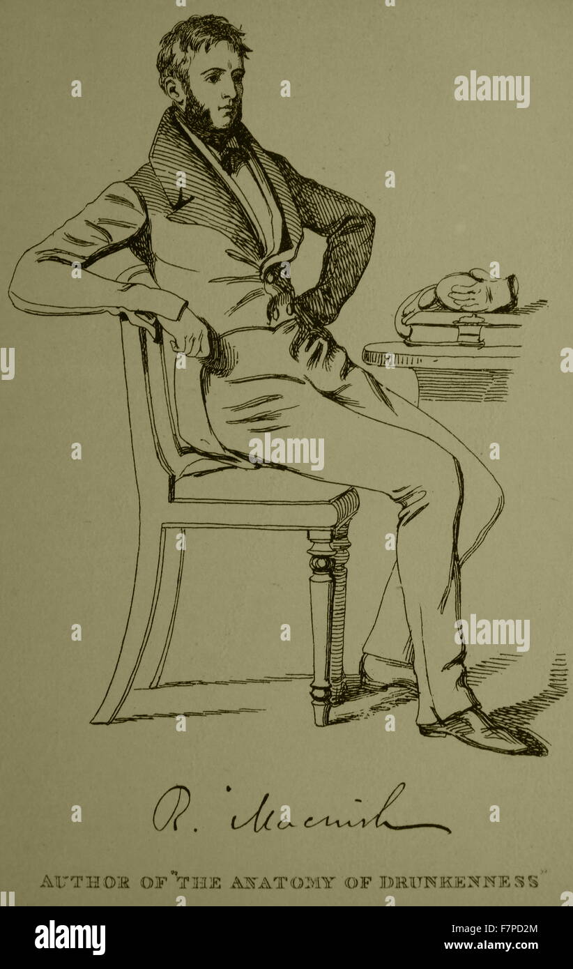 Robert Macnish (1802 - 1837). Scottish physician and author. Contributed fiction to a number of magazines including Blackwood's and Fraser's Produced monographs The Anatomy of Sleep and The Anatomy of Drunkenness. Stock Photo