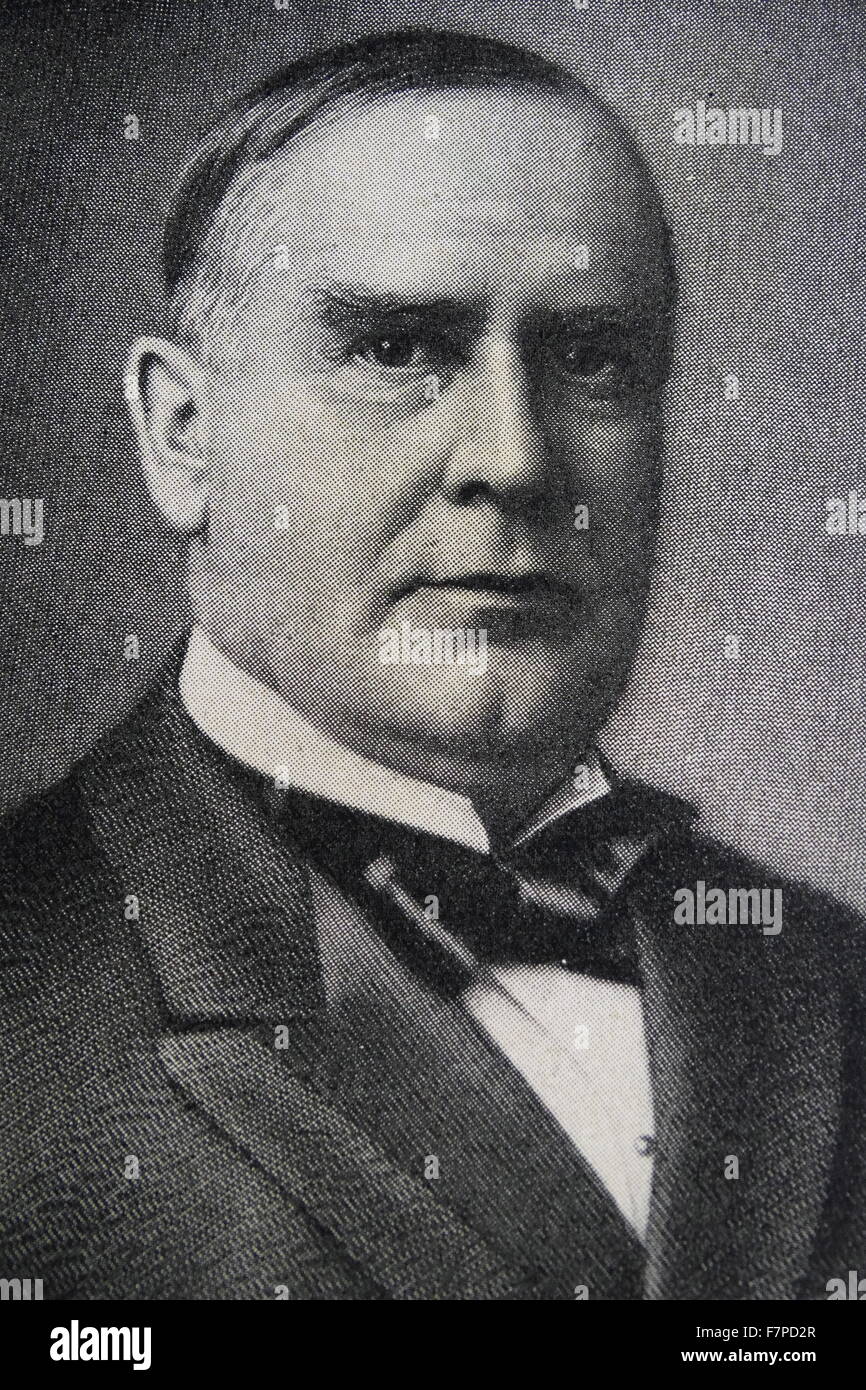 William McKinley (29th January 1842 - 14th September 1901) was the 25th President of the United States who was assassinated in September 1901. Stock Photo