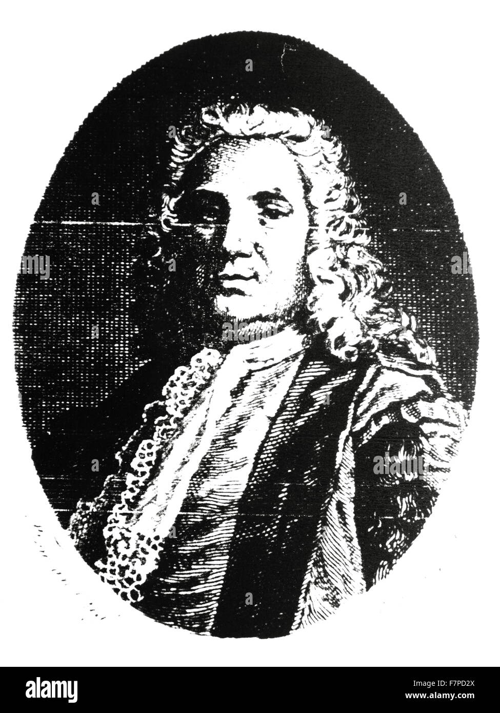Richard Mead (1673 - 1754) Physician from London England, attended Isaac Newton. Stock Photo