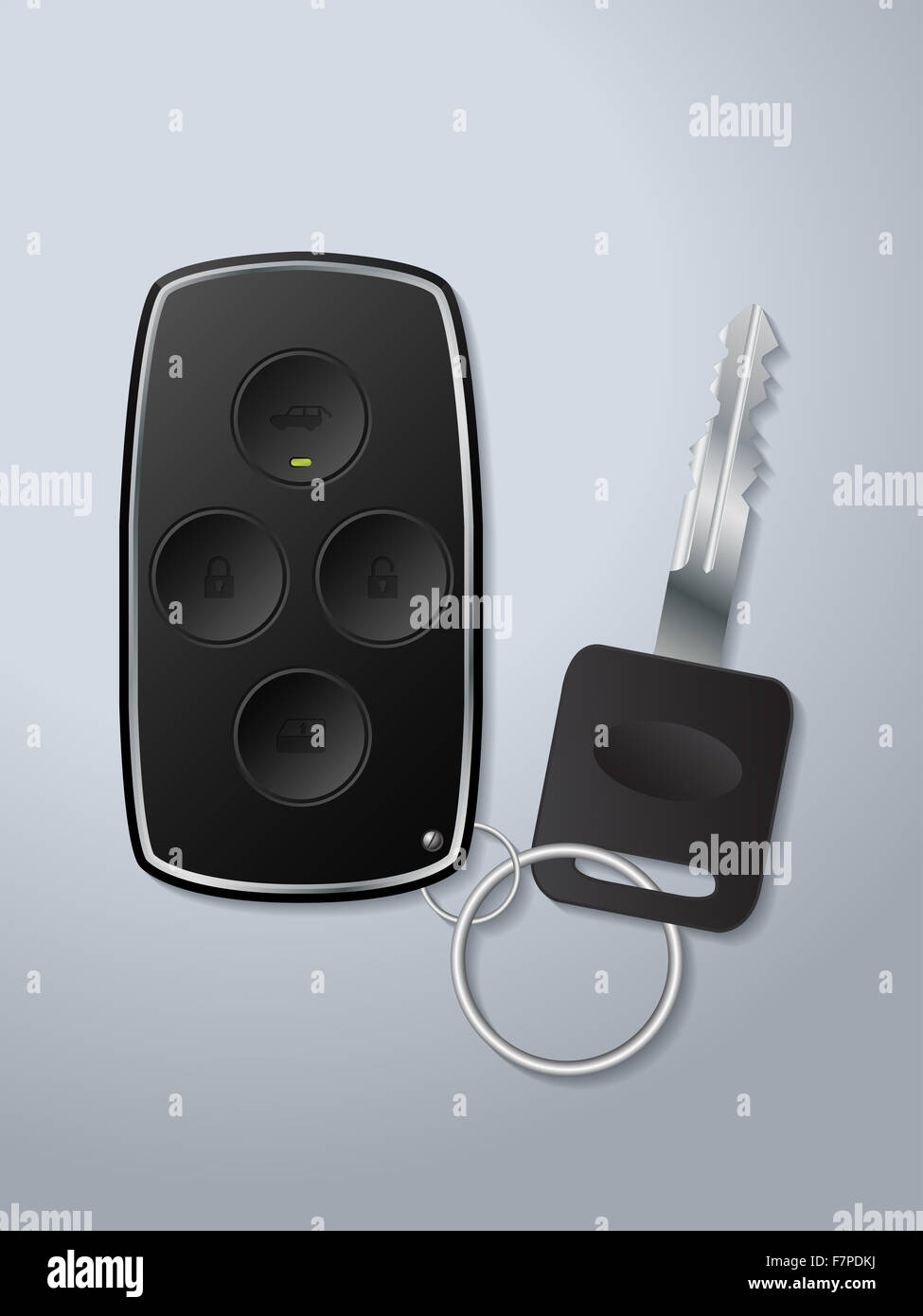 Car remote key with lock unlock window up and trunk open circle buttons ...