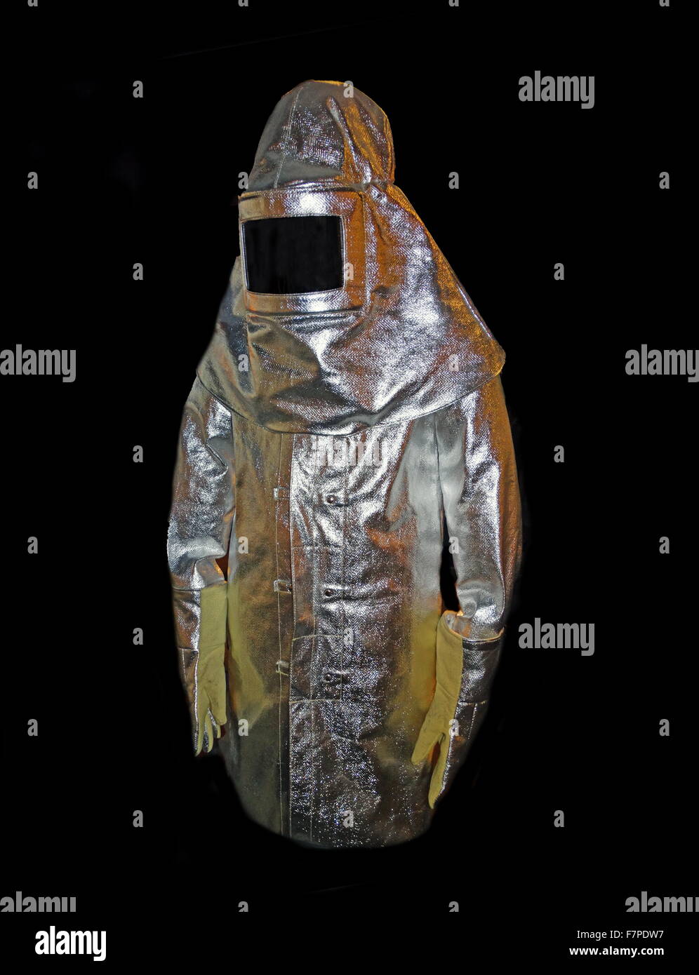 Heatsuit used for working near volcanoes. The suit can withstand temperatures up to 1,000 C