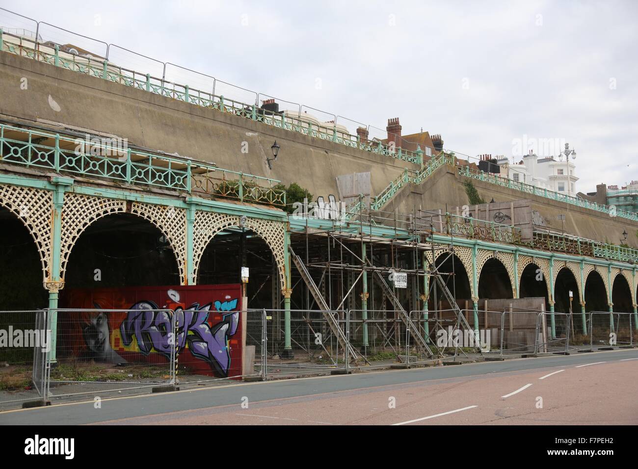Decaying Madeira Terraces on Brighton seafront Stock Photo - Alamy
