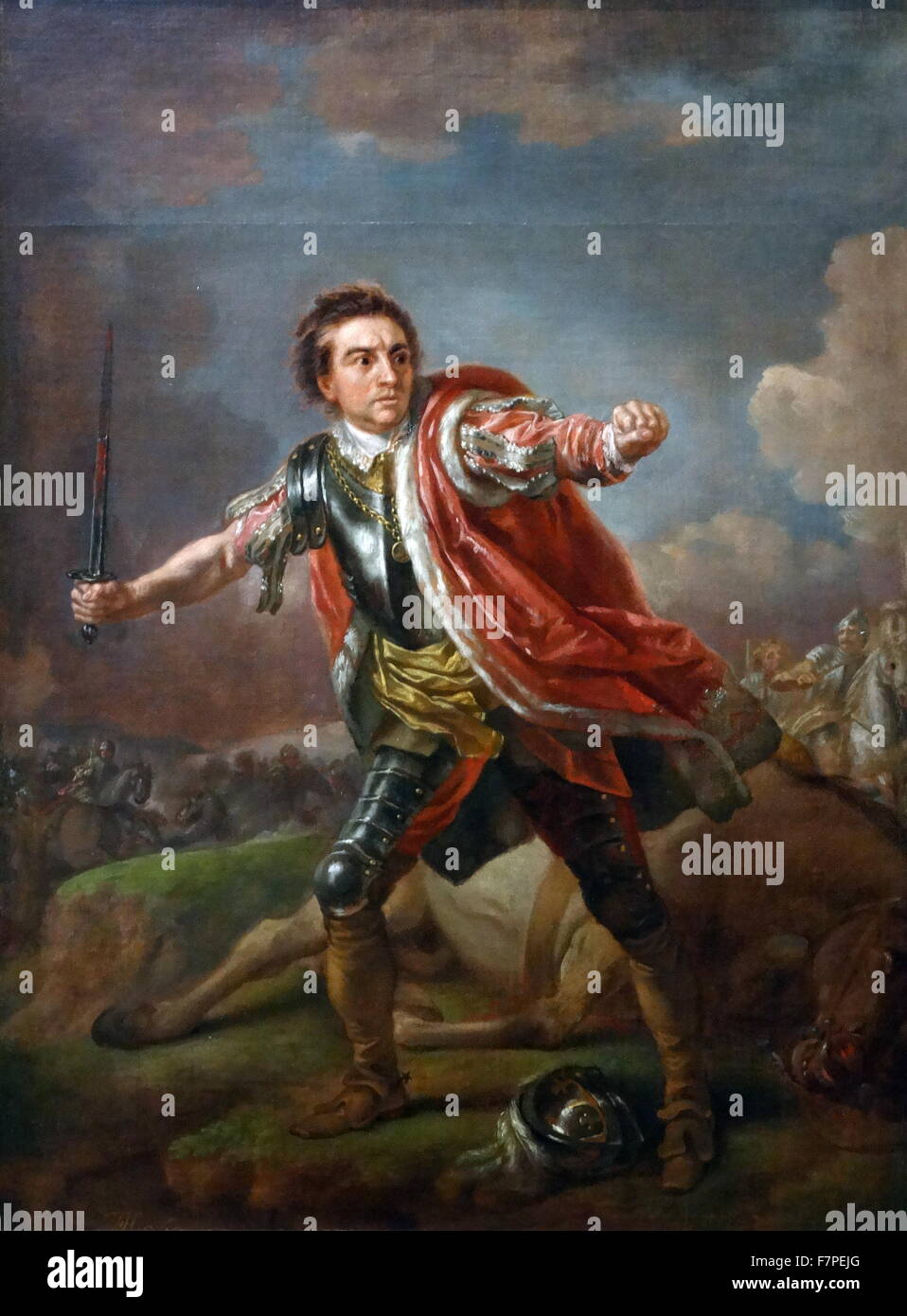 David Garrick in 'Richard III’ by William Shakespeare. 1760 Oil on canvas, by Francis Hayman (about 1708-1776) Stock Photo