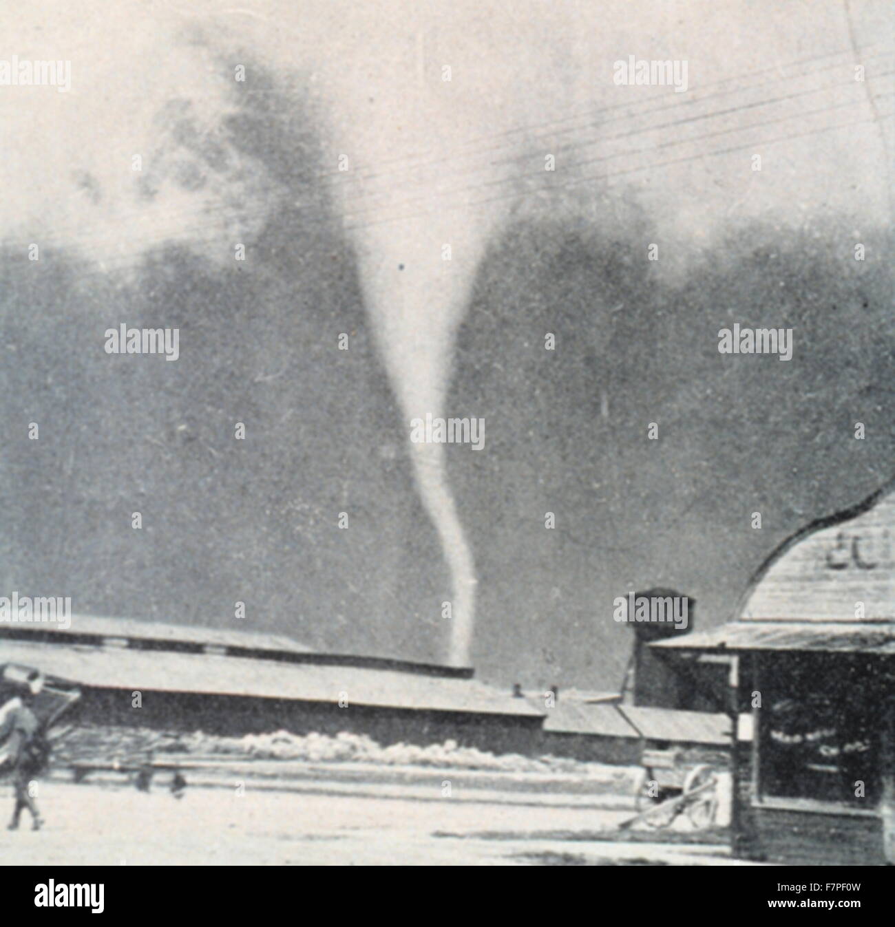 Photograph of a tornado at Ellis, Kansas. Dated 1919 Stock Photo
