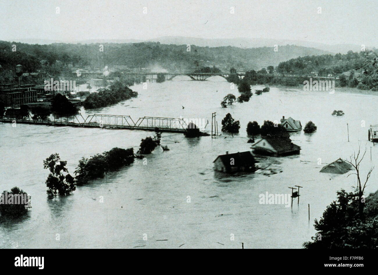 Photograph of the Flooding of the French Broad River in Asheville ...