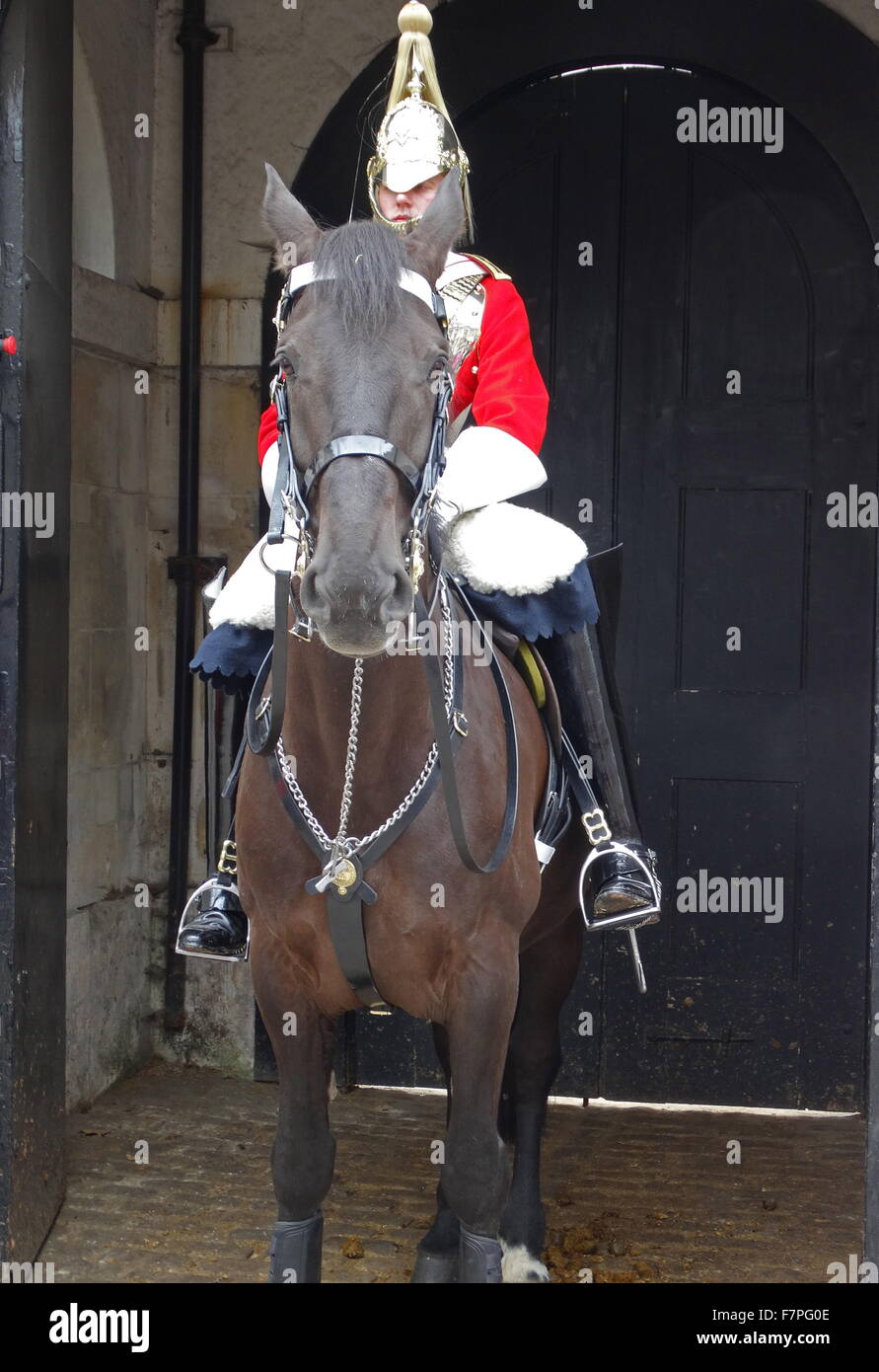 The Queen's Life Guard of the Household Cavalry Mounted Regiment London 2015 Stock Photo