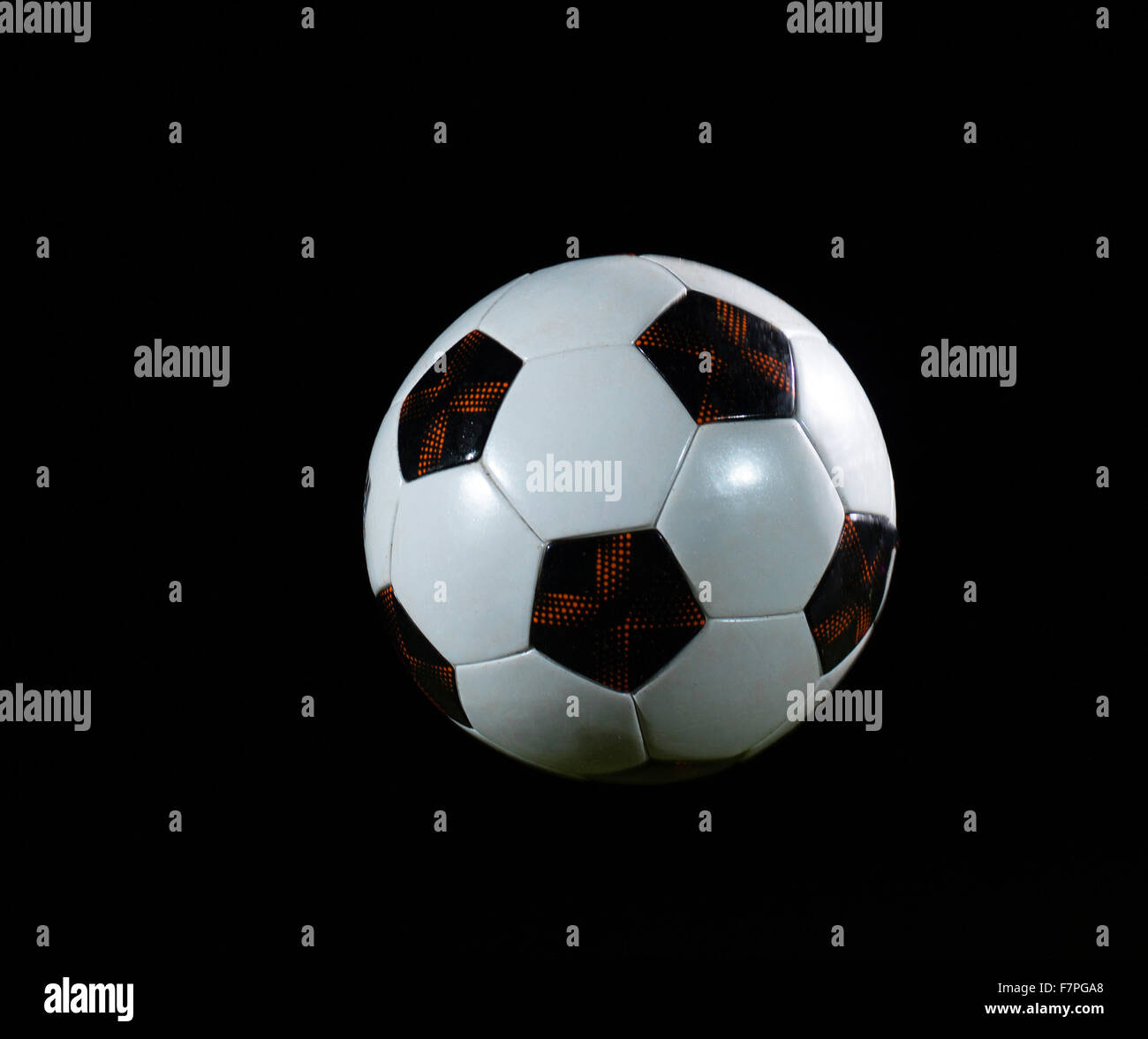 classic soccer football ball isolated on black background Stock Photo ...