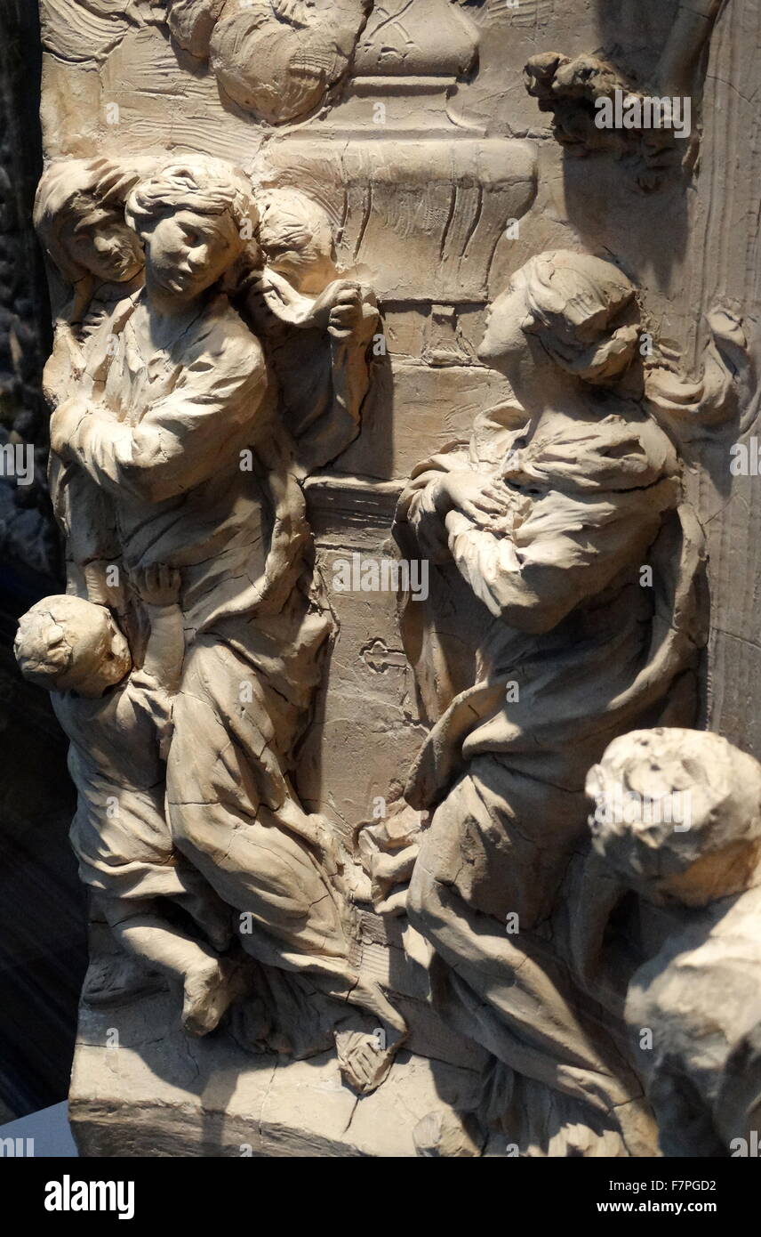 The Martyrdom of Saint Emerentiana' by Ercole Ferrata (1610-1686) Italian sculptor of the Roman Baroque. Dated 17th Century Stock Photo
