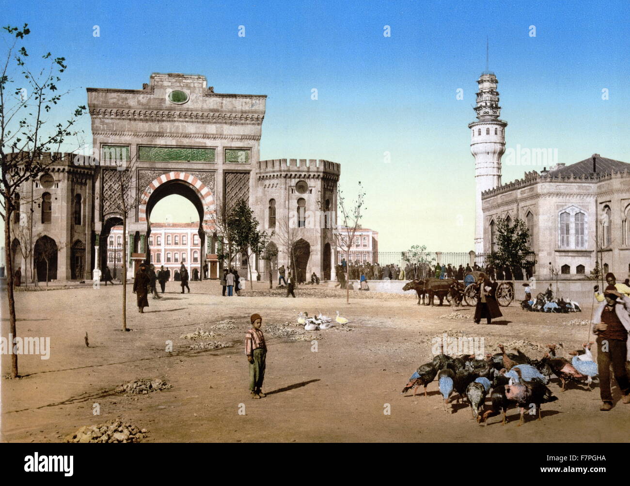 Photomechanical print of Seraskierat, Constantinople, Turkey. Dated 1890 Stock Photo