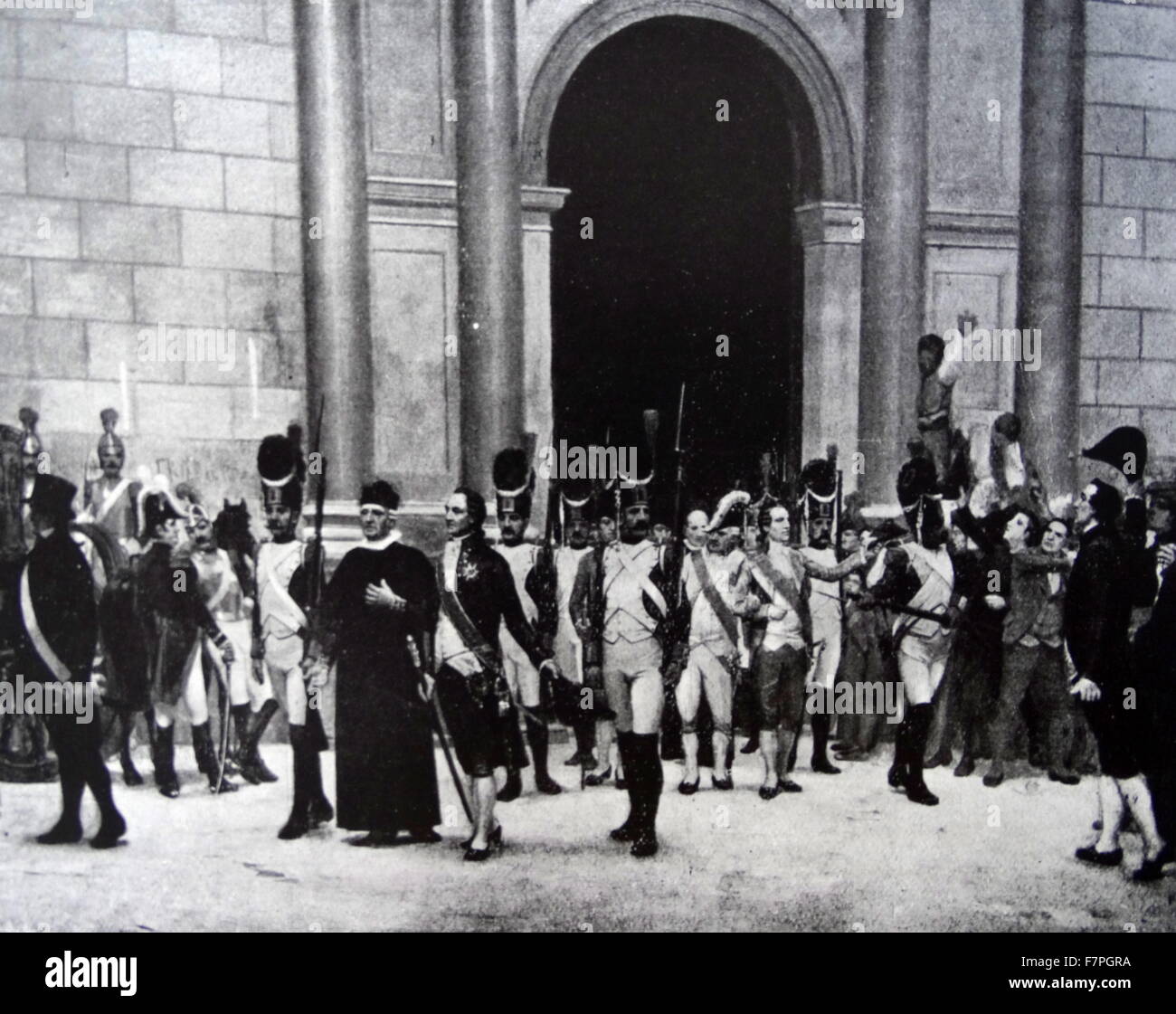 French soldiers capture and imprison leading opponents of the French authorities in Barcelona Spain during the Peninsula Wars 1809 Stock Photo