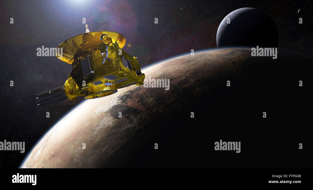 Artist's impression of the New Horizons space probe. Dated 2015 Stock Photo