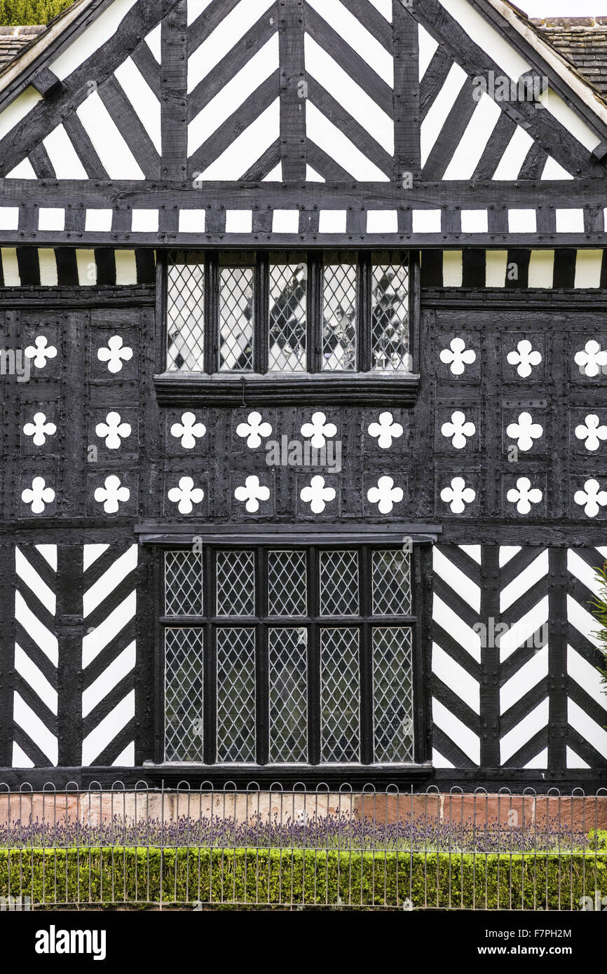 Detail of the South Front of Speke Hall, Liverpool. Stock Photo