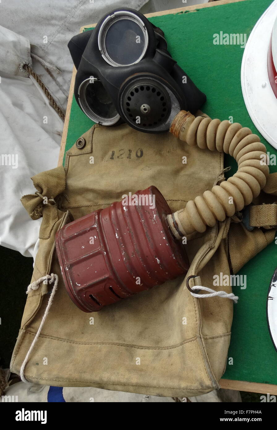 First world war gas mask, worn during gas attacks. Dated 1914 Stock Photo