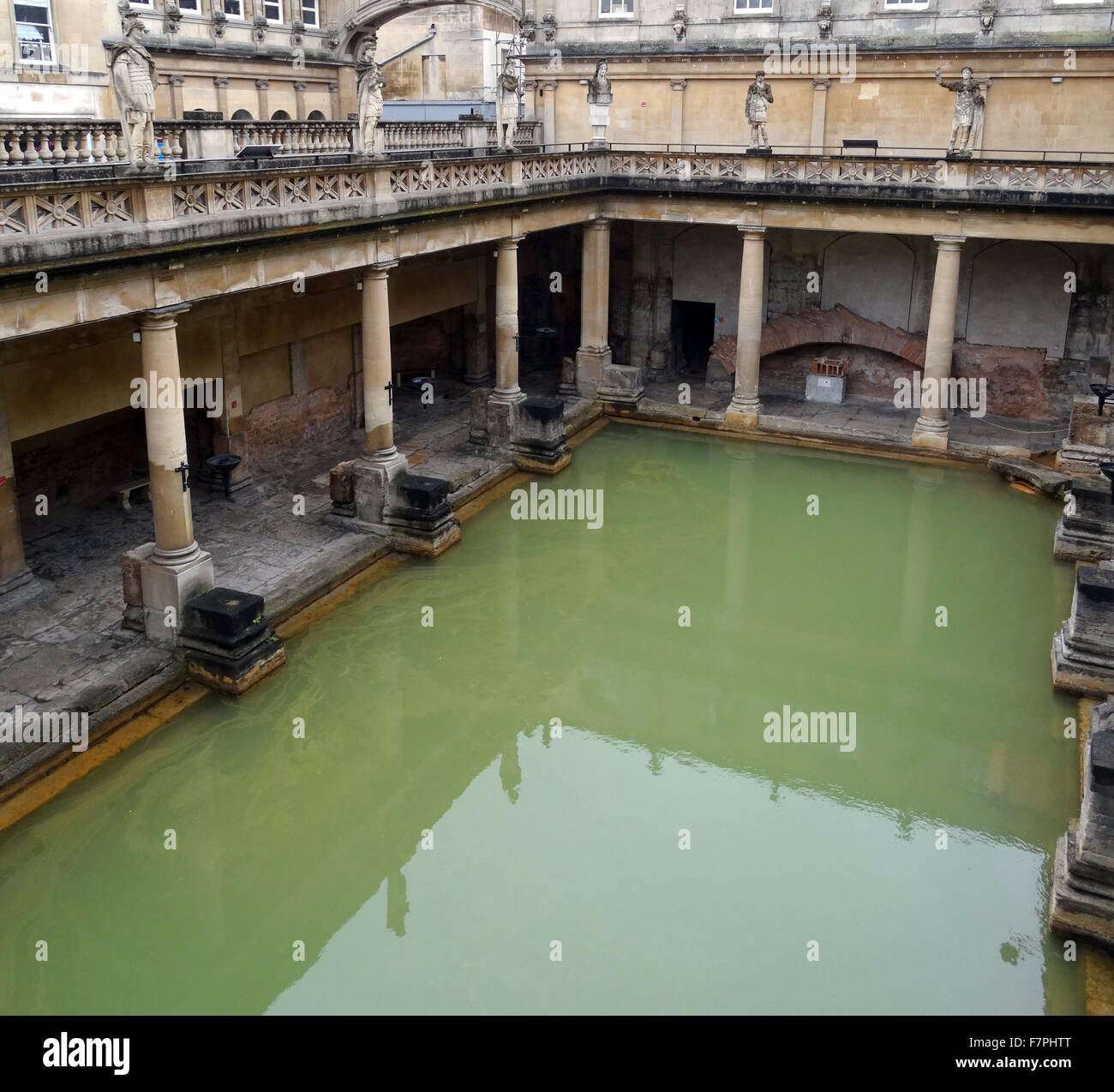 Roman Baths in Bath, Somerset, England date from 6070 AD and the bathing complex was gradually
