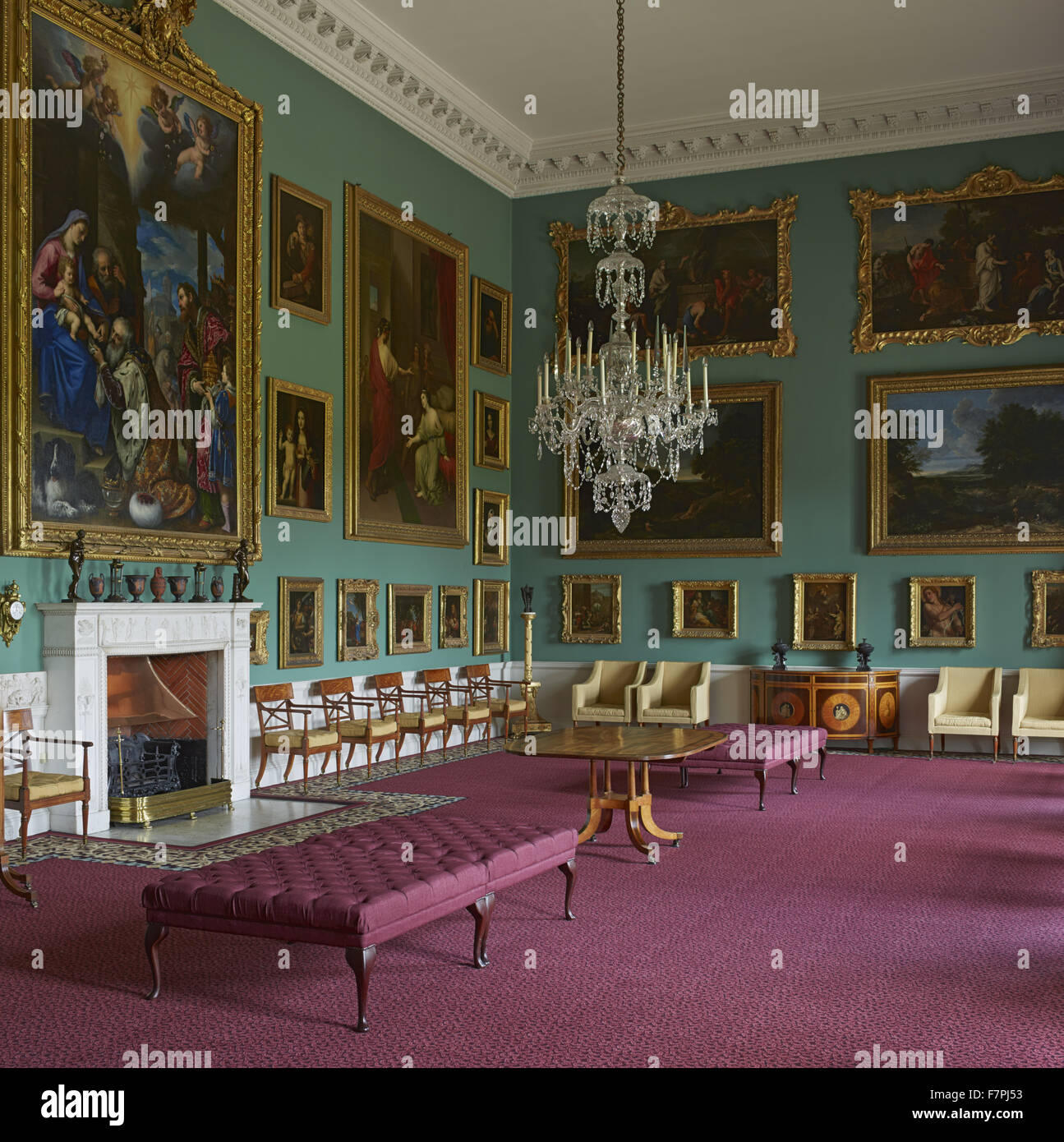 The Picture Gallery at Stourhead, Wiltshire. Stourhead House contains a ...