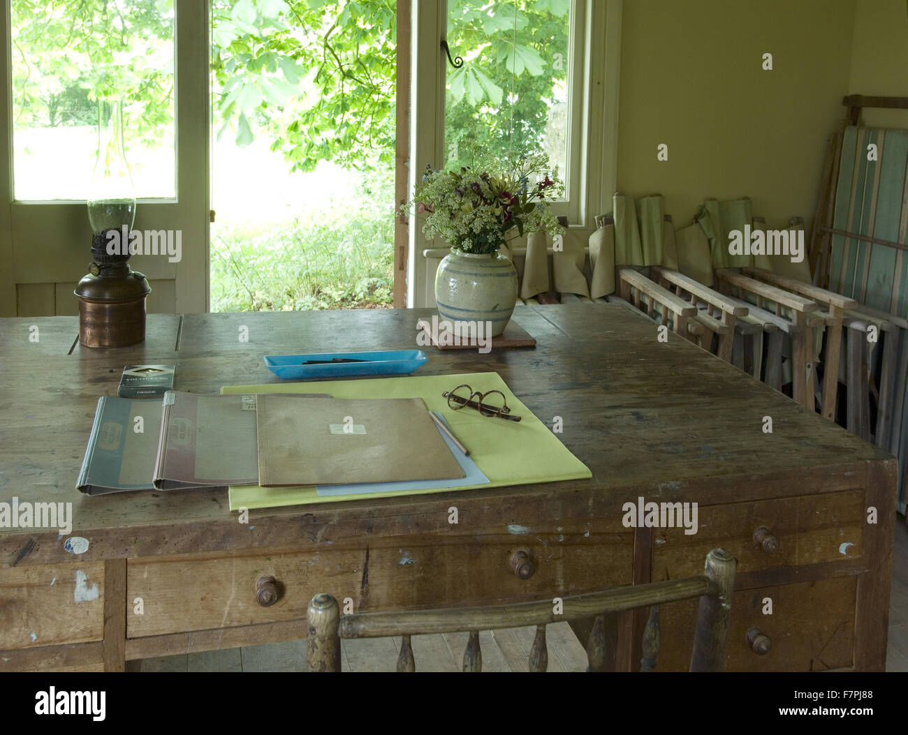 Inside the Writer's Lodge at Monk's House, East Sussex. Monk's House
