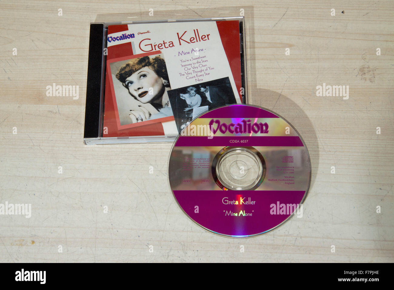 CD and case of  Greta Keller's vintage compilation 'Mine Alone' Stock Photo
