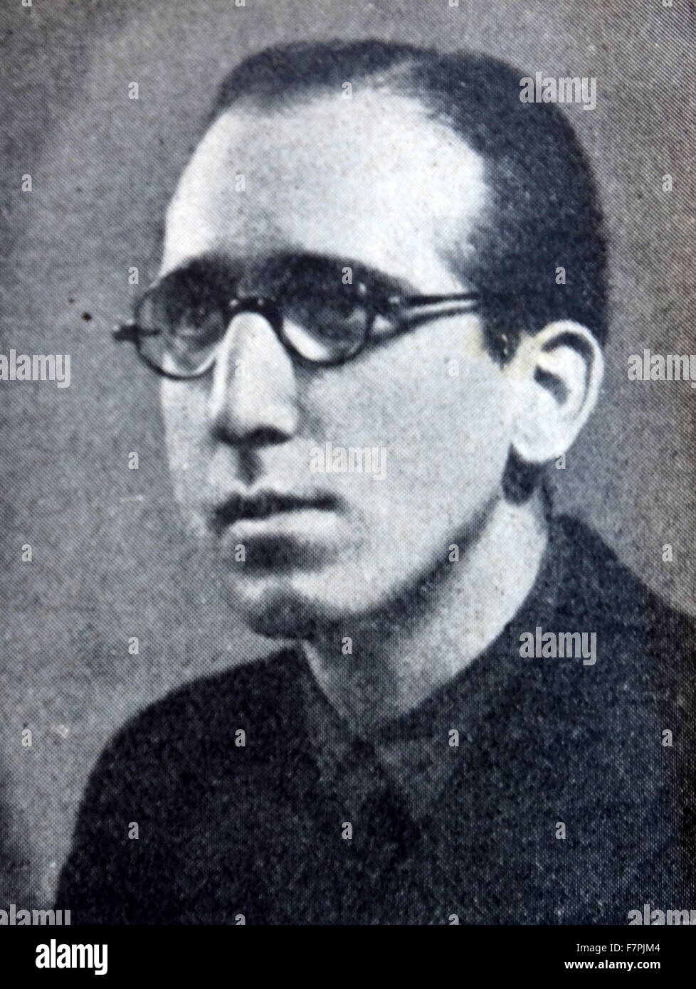 Pablo Ruiz de Aldea head of the Falange in Estella, Navarre, Spain, during the Spanish Civil War. Dated 1936 Stock Photo