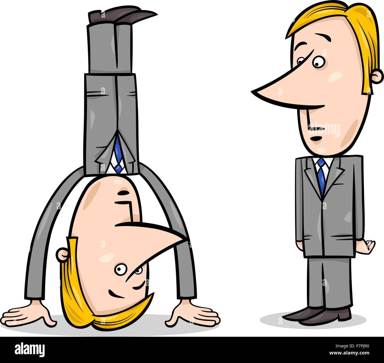 Concept Cartoon Illustration of Businessman Standing on his Head Stock Vector Image & Art Alamy