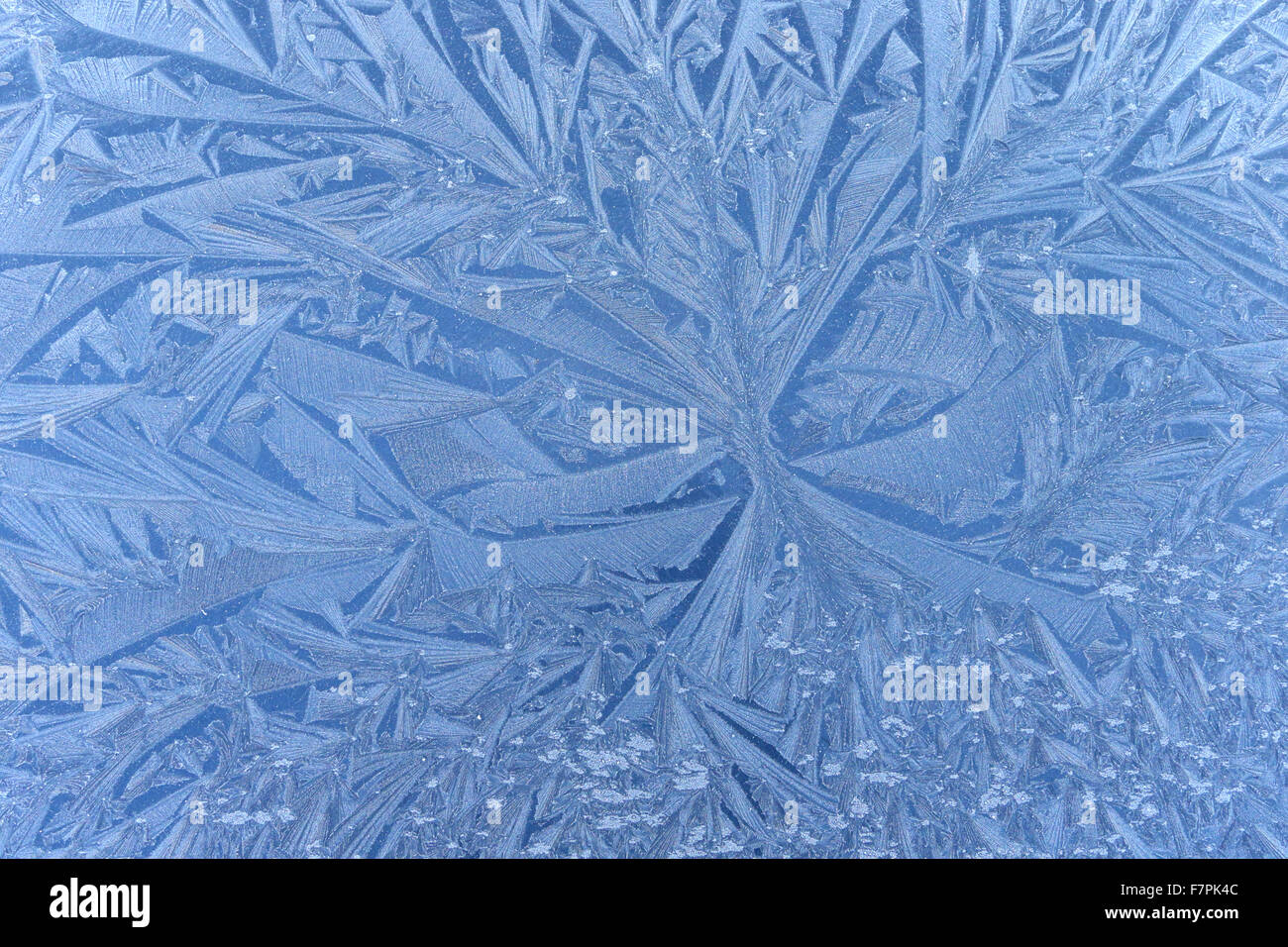 Ice patterns formed on a car. Europe Stock Photo