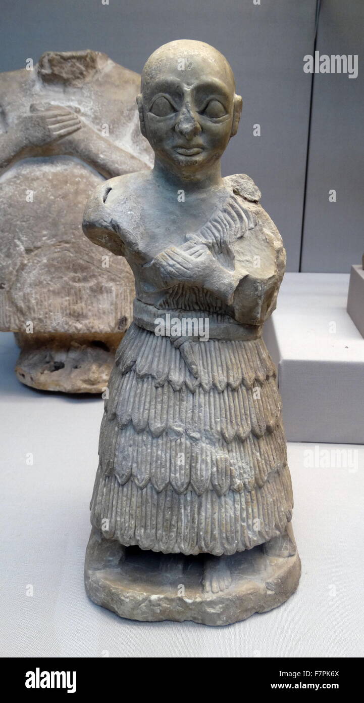 Gypsum statue of a man dated 2500 BC Stock Photo