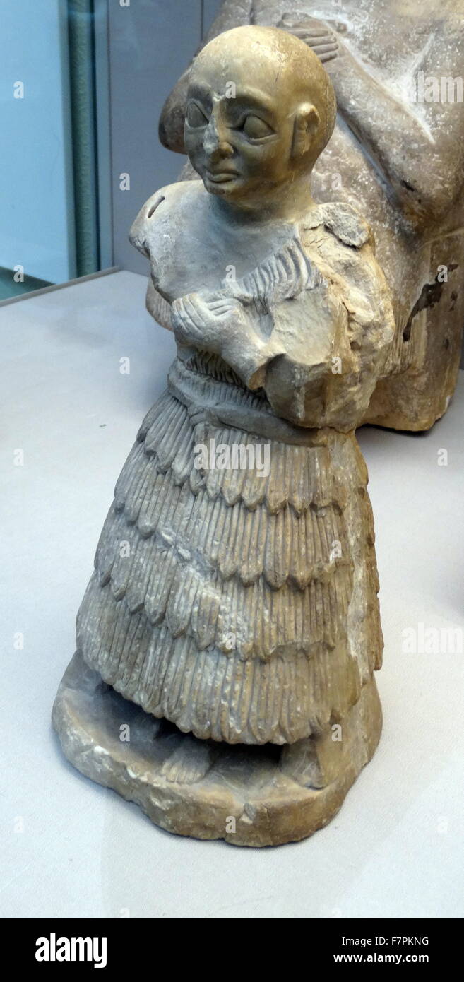 Gypsum statue of a man dated 2500 BC Stock Photo