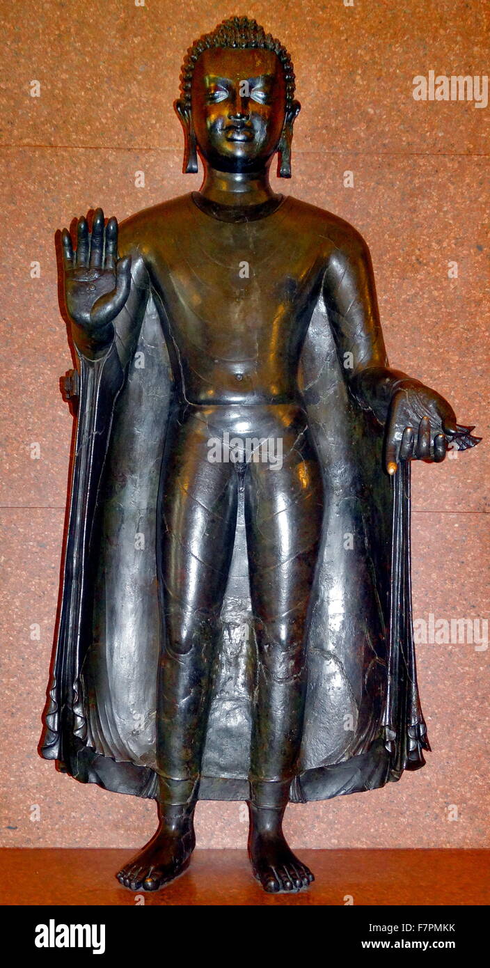 Copper statue of The Sultanganj Buddha from the Gupta Period. From