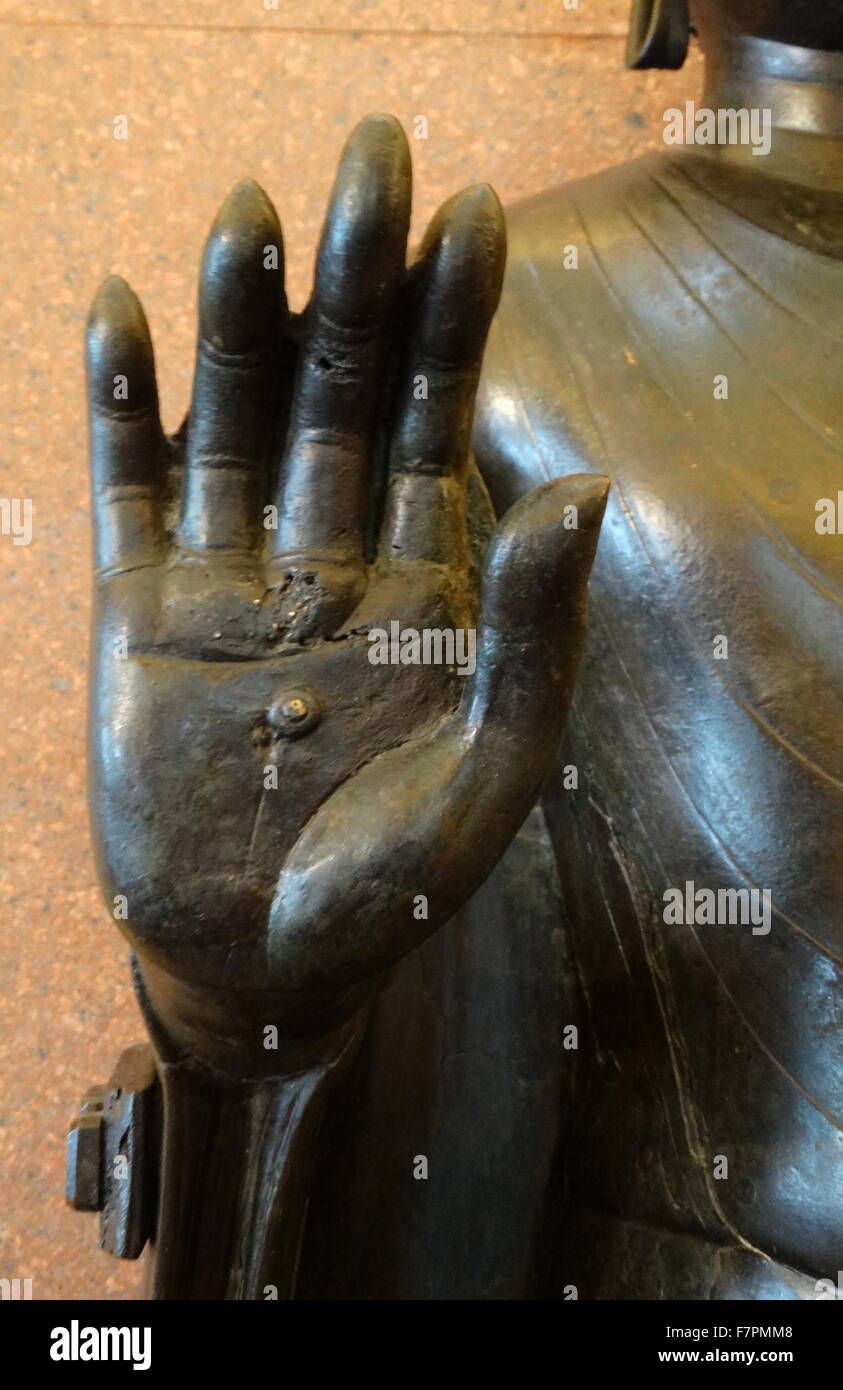 Copper statue of The Sultanganj Buddha from the Gupta Period. From