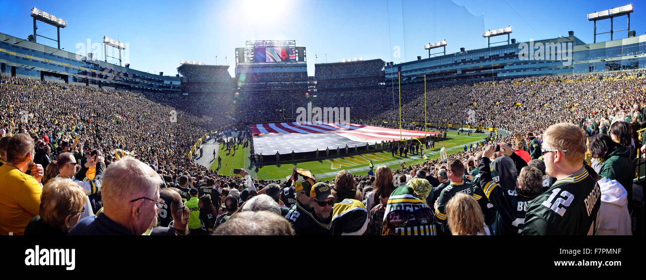 Lambeau Field Green Bay Wisconsin. Home of the Green Bay Packers NFL American Football team. Stock Photo
