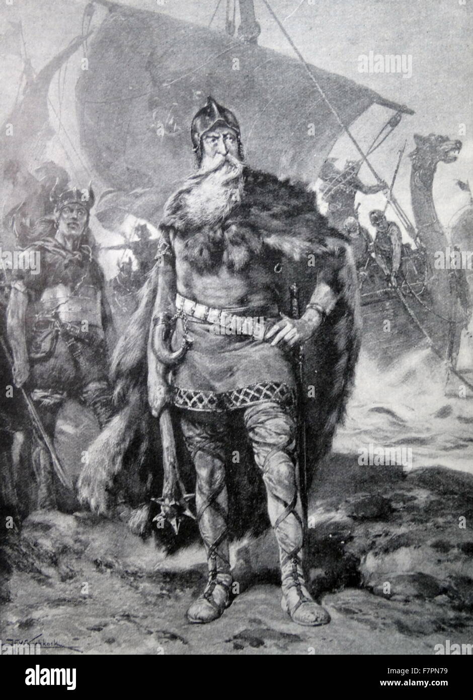 The Scandinavian Hero, Rurik, The First of the Russians. The house of Rurikovitch descended from his rule. Stock Photo