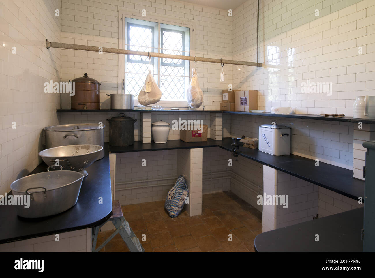 Kitchen areas at Anglesey Abbey, Gardens and Lode Mill, Cambridgeshire. Stock Photo