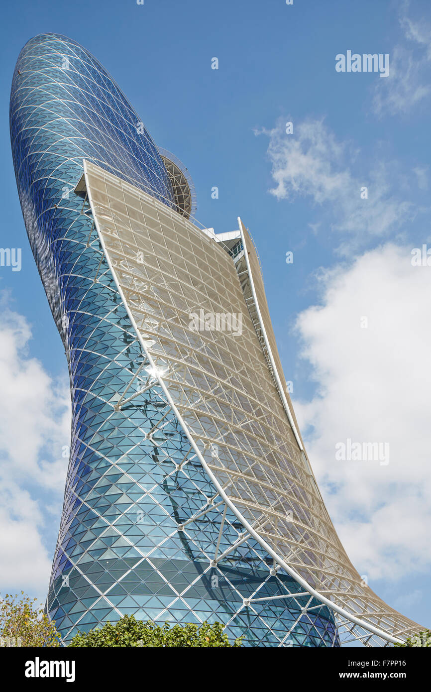 Capital Gate Building Abu Dhabi Stock Photo