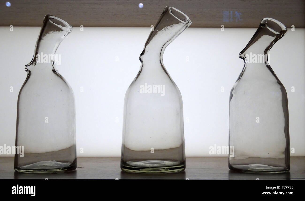 Selection of decorative bottles. Used in pharmacies to advertise and store their products. Stock Photo