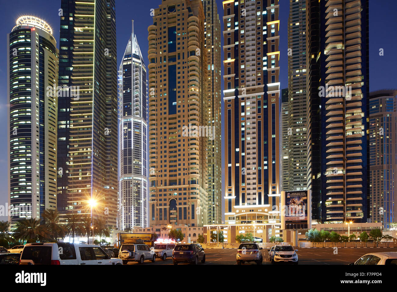 Dubai Marina at night Stock Photo - Alamy
