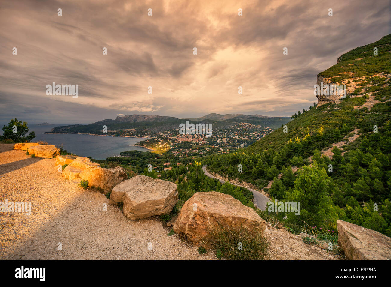 Route des Cretes, rocks, Cassis , Côte d Azur France, Stock Photo