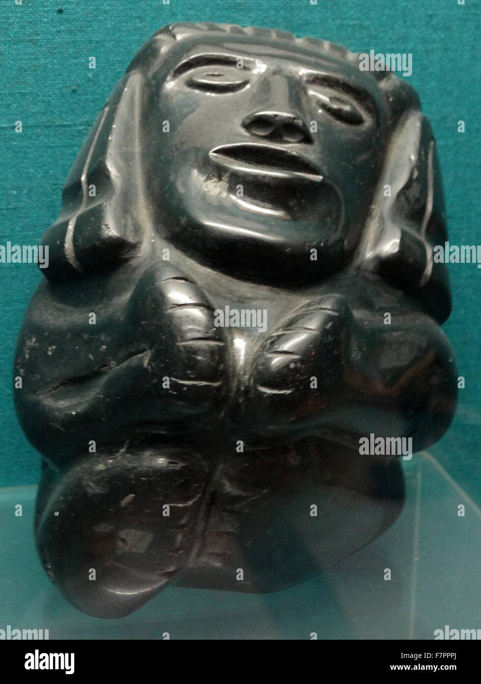 Aztec figurine made from volcanic glass. Mexico. Dated 15th Century Stock Photo