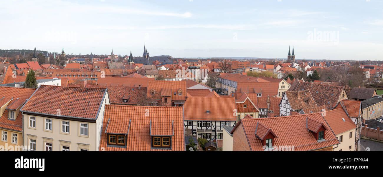 View over Quedlinburg, Germany. Stock Photo