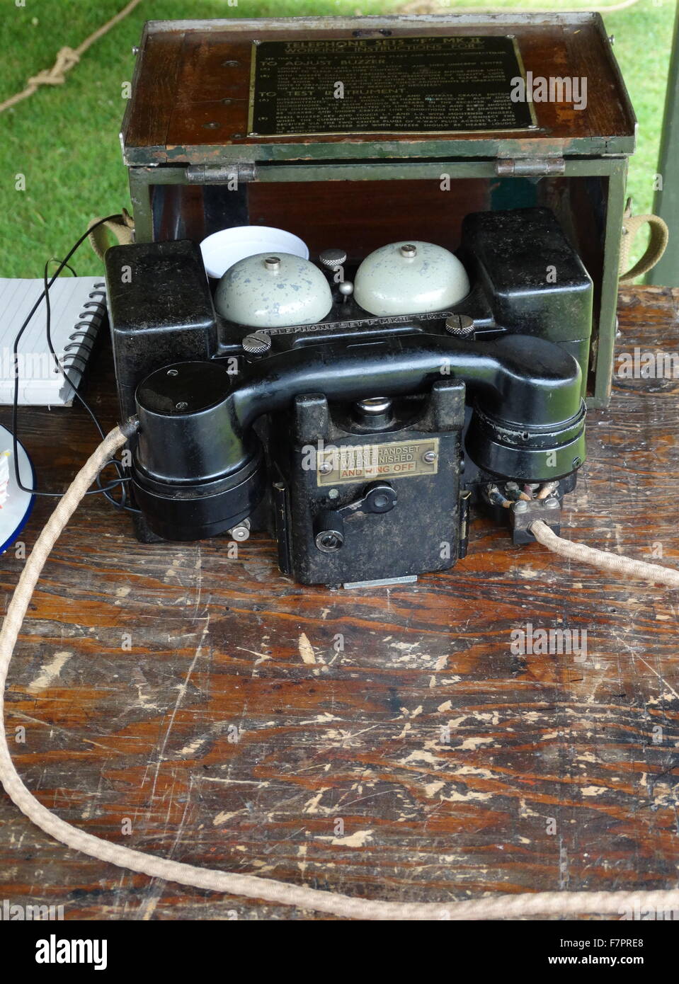 World war two 'F' MK II portable telephone sets for the British army Stock Photo Alamy