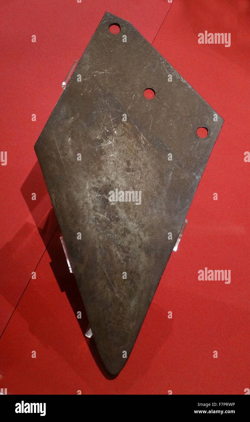 A guillotine blade. From France, made from steel and wood, 17901794