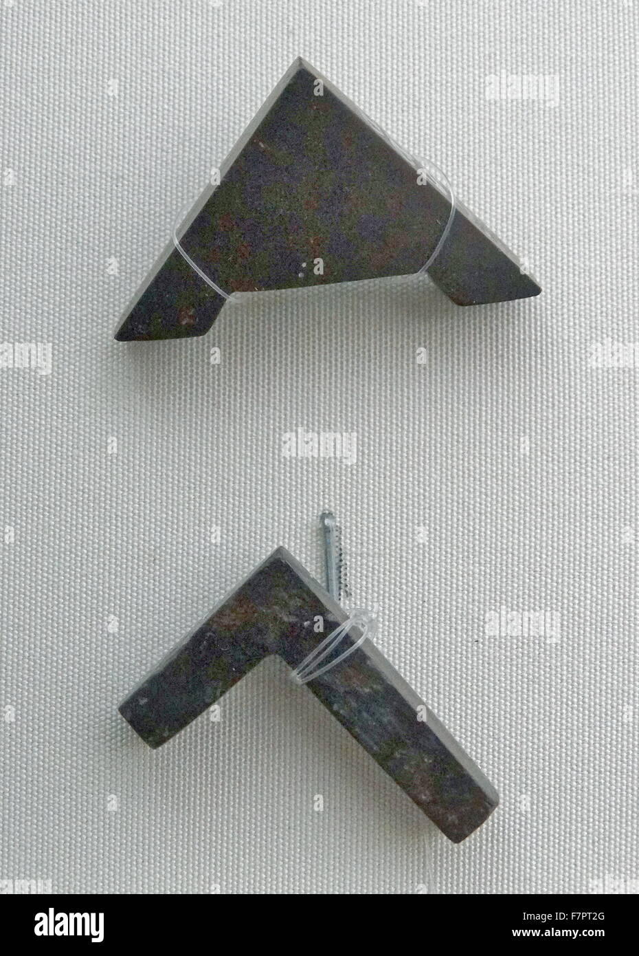 Plumb Bob and Set Square, symbols of accuracy and trueness, from ancient Egypt. Stock Photo