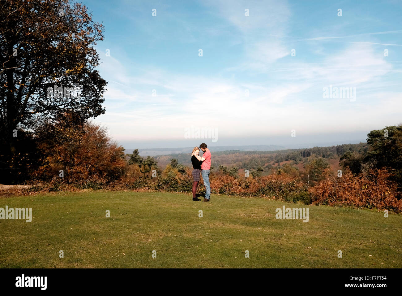 Leith Hill is the second highest point in the South of England, UK. Stock Photo