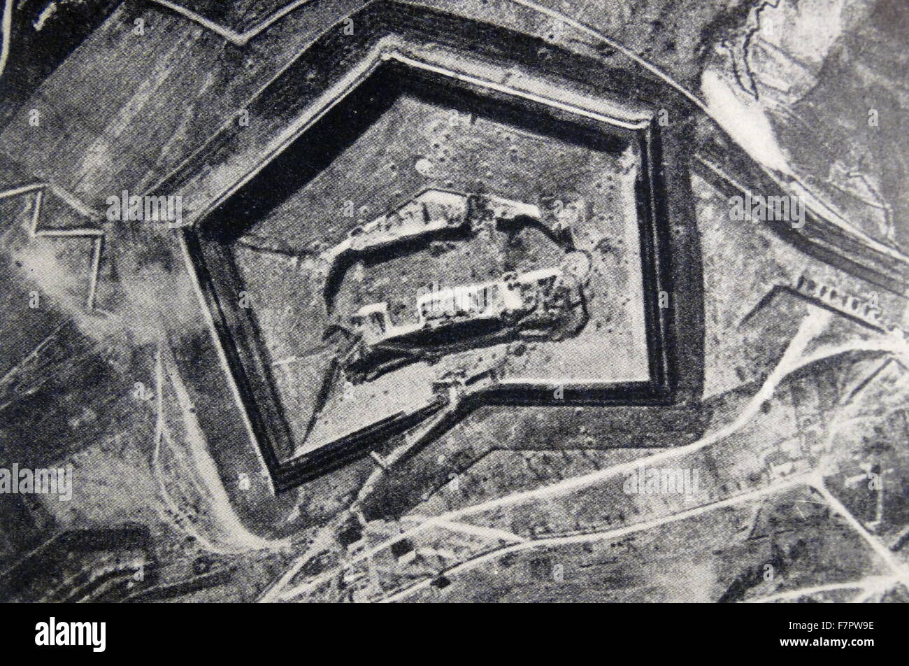 Fort Douaumont, protecting the city of Verdun, before the Battle of Verdun 1916 Stock Photo