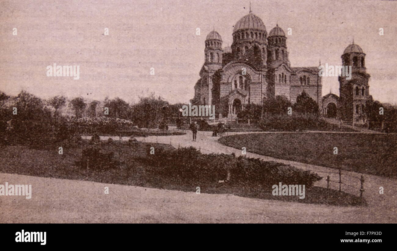 Cathedral in Riga, Latvia, Russian Empire 1910 Stock Photo